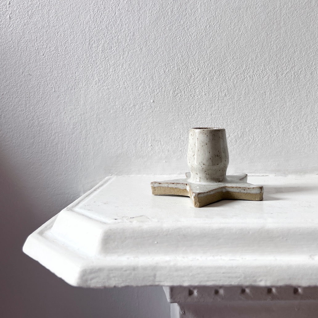 Star stoneware candleholder - Plum & Belle