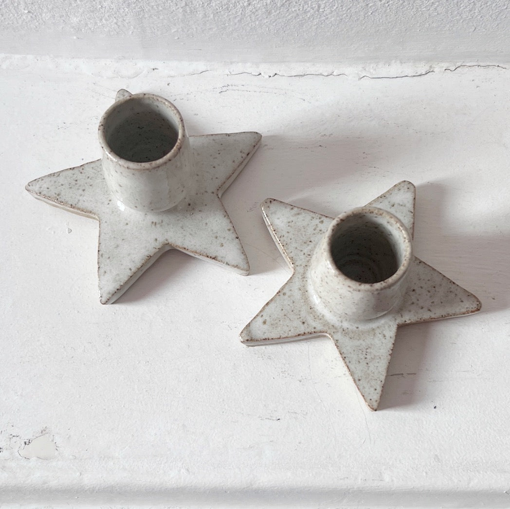 Star stoneware candleholder - Plum & Belle