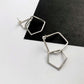 'Penta Geo Drop' recycled silver dangle earrings - Plum & Belle