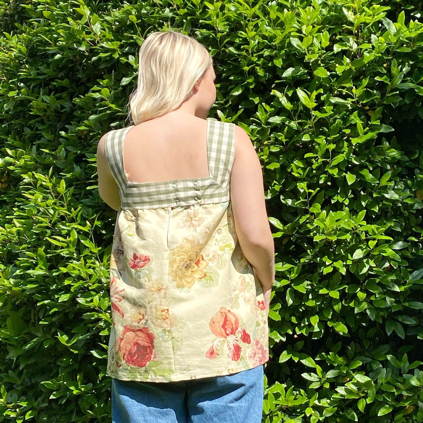 Krista top in roses and gingham - Plum & Belle