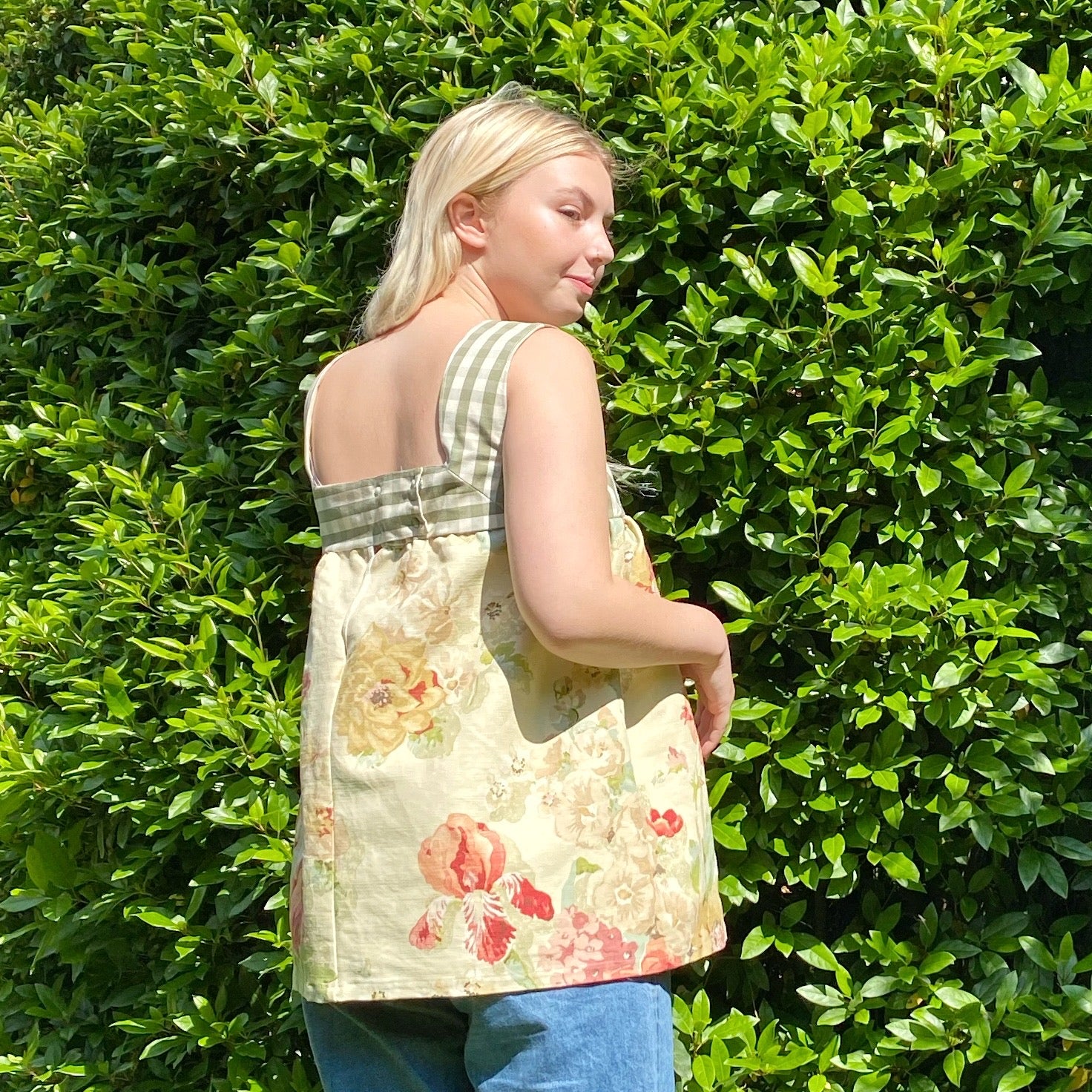 Krista top in roses and gingham - Plum & Belle