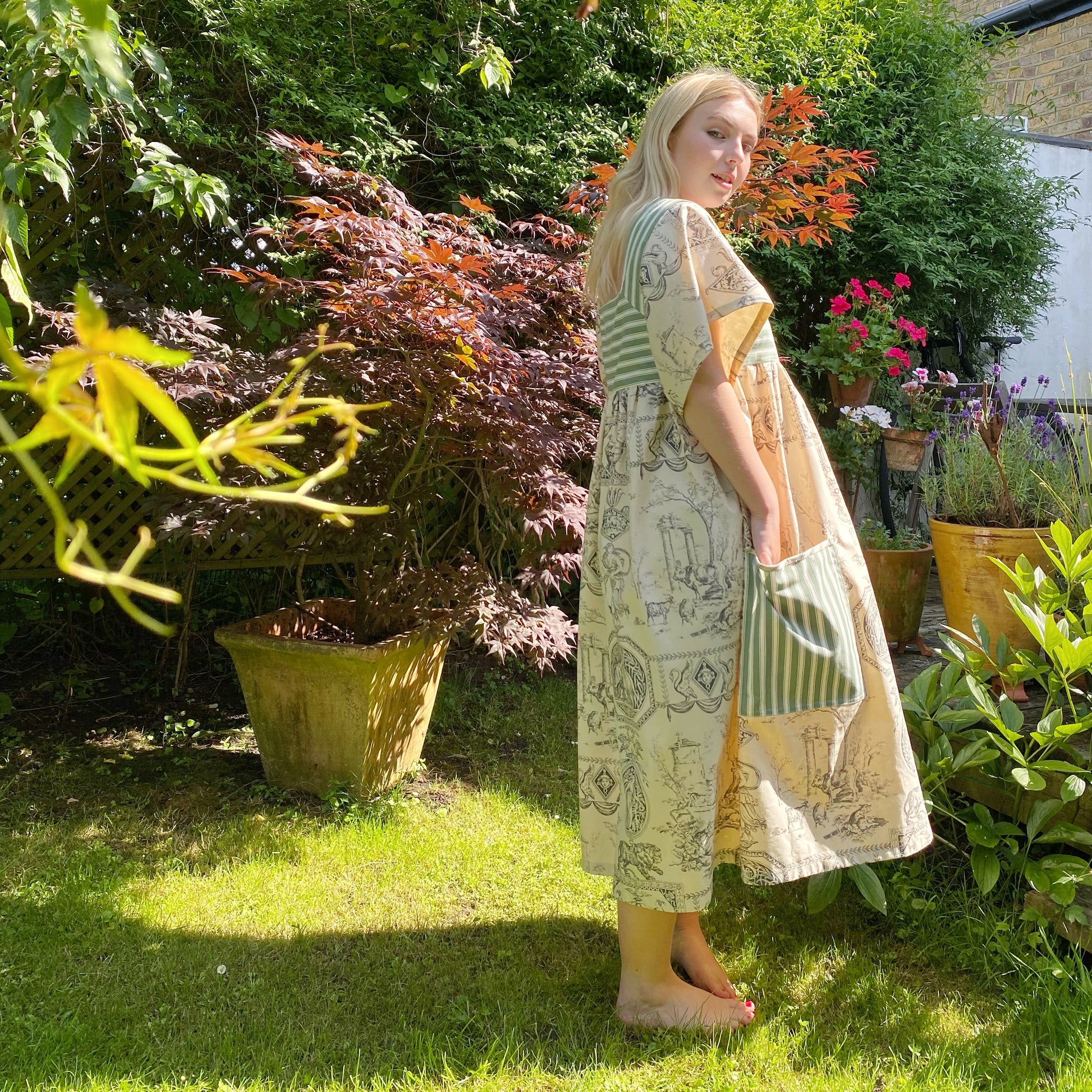 Amy dress in stripe and toile - Plum & Belle