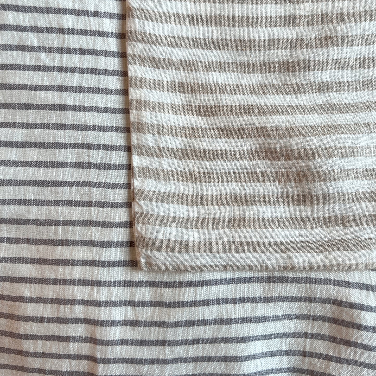 Natural stripe washed linen kingsize bedlinen set - Plum & Belle