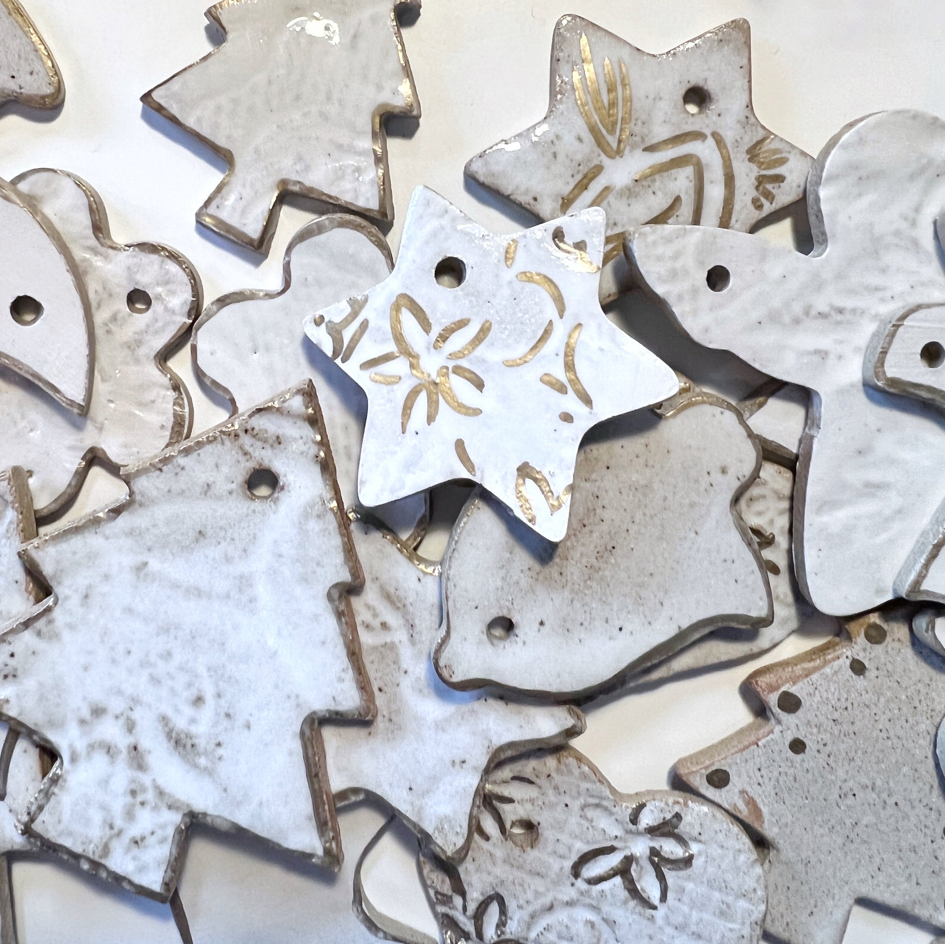 Set of five ceramic Christmas decorations - Plum & Belle