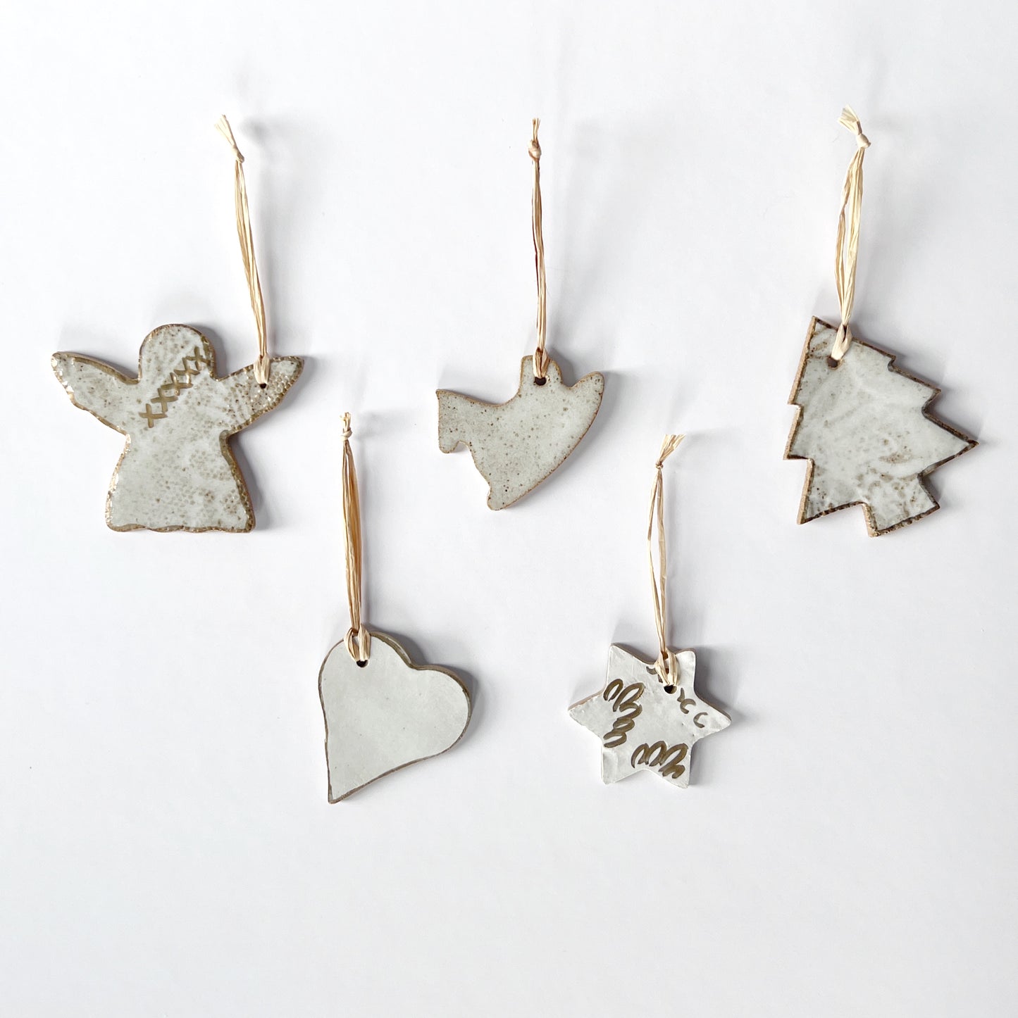 Set of five ceramic Christmas decorations - Plum & Belle