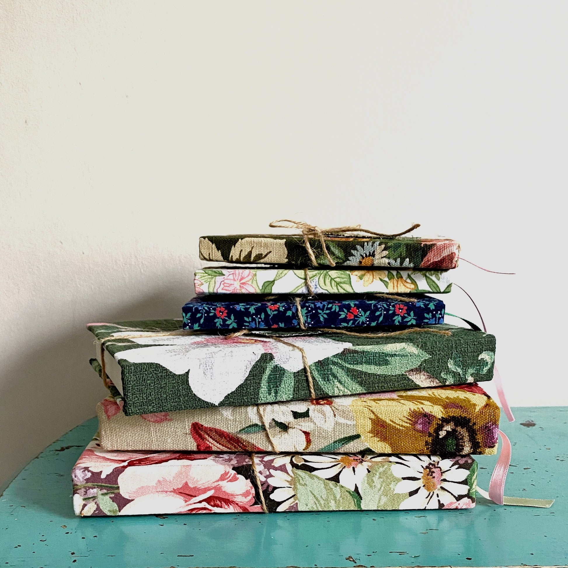 Journal bound in vintage fabric, Forget Me Not Originals - Plum & Belle