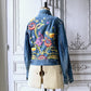 Tropical Flora embroidered vintage denim jacket - Plum & Belle