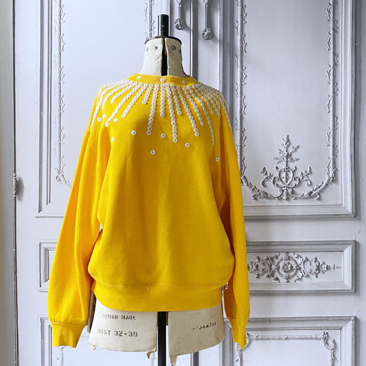 Sunray Pearly vintage sweatshirt, yellow - Plum & Belle