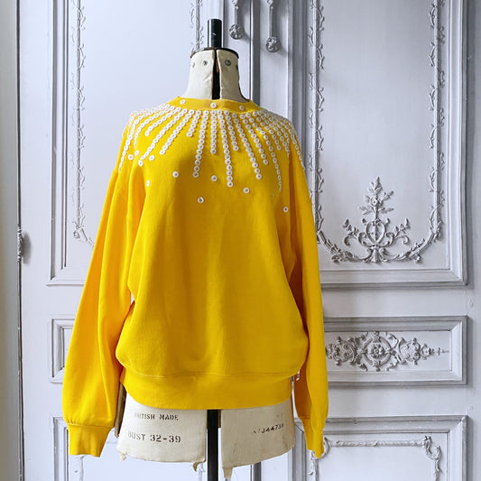 Sunray Pearly vintage sweatshirt, yellow - Plum & Belle