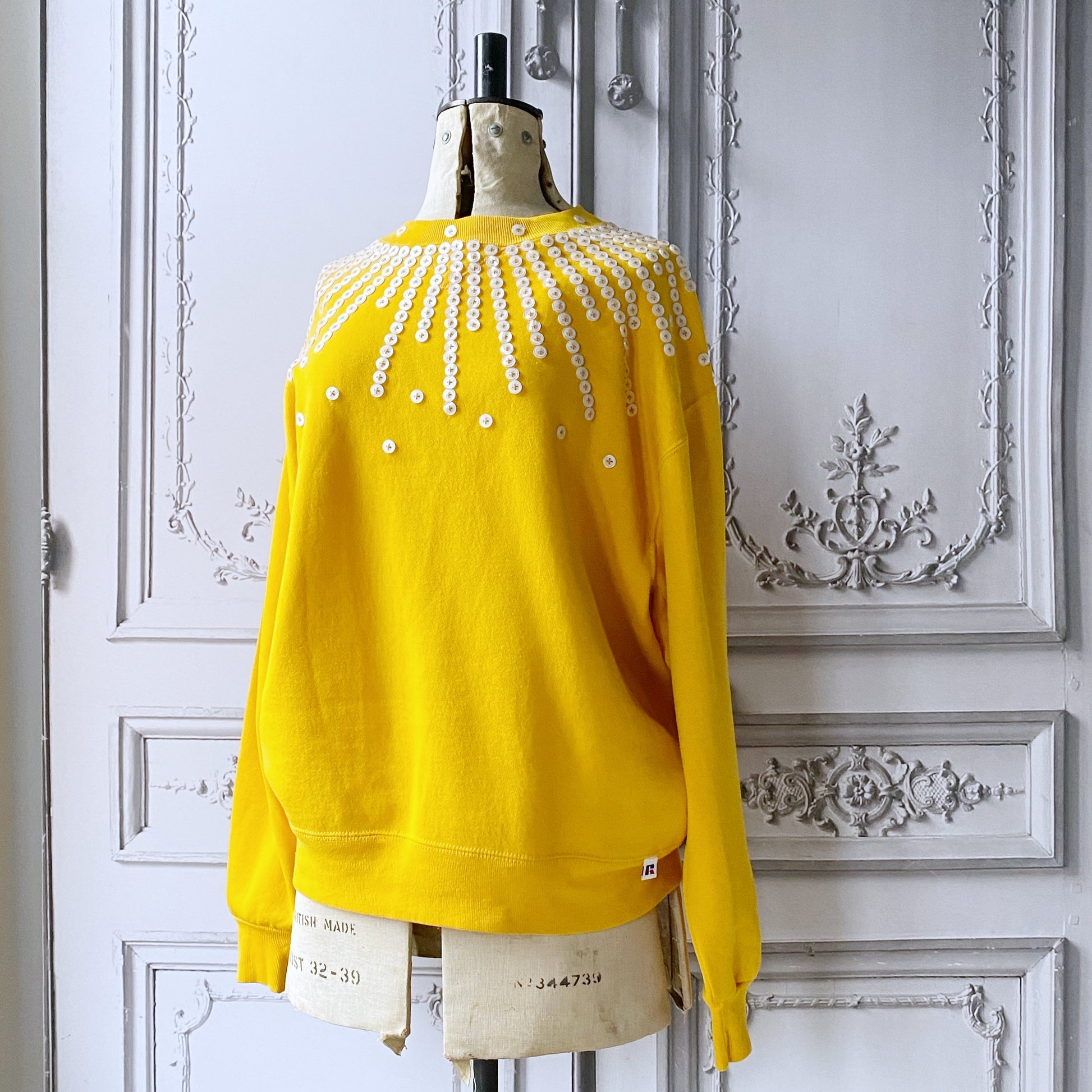 Sunray Pearly vintage sweatshirt, yellow - Plum & Belle