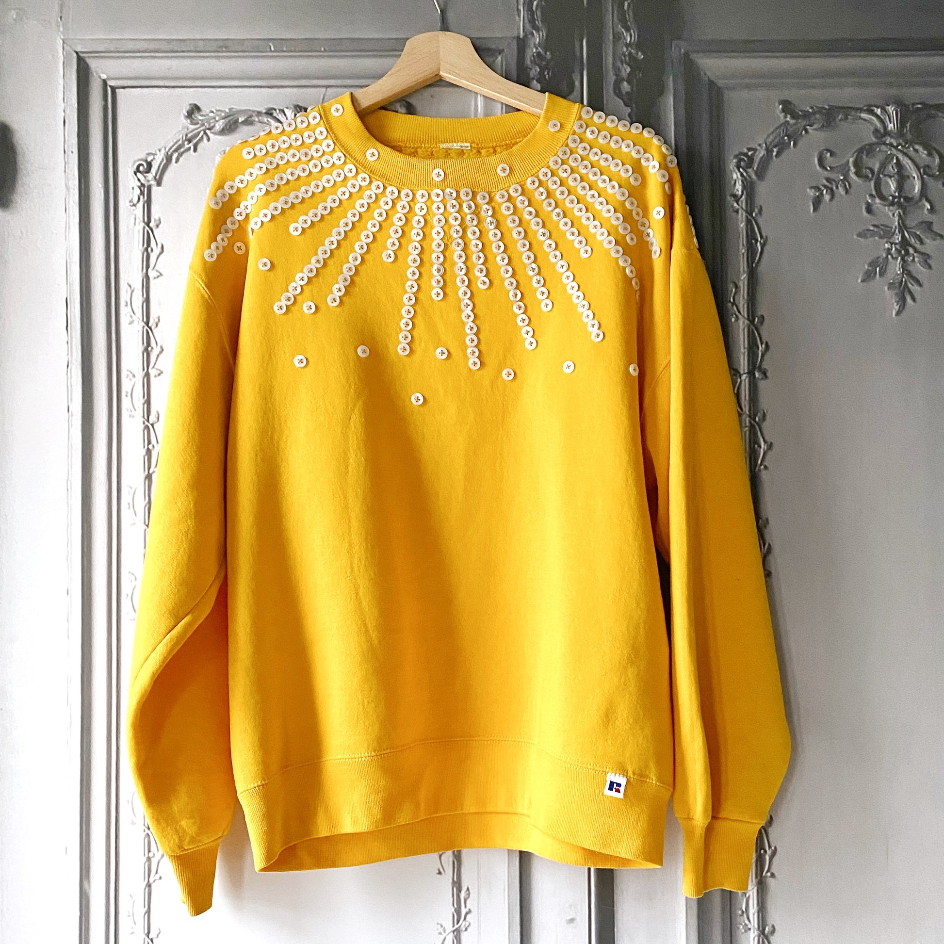 Sunray Pearly vintage sweatshirt, yellow - Plum & Belle