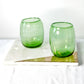 Pair of green colour handblown tumblers - Plum & Belle