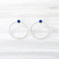 Stud hoop earrings, silver with lapis - Plum & Belle