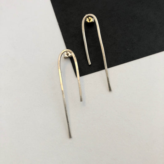 Eco silver Minimal Drama earrings Ange B Designs - Plum & Belle