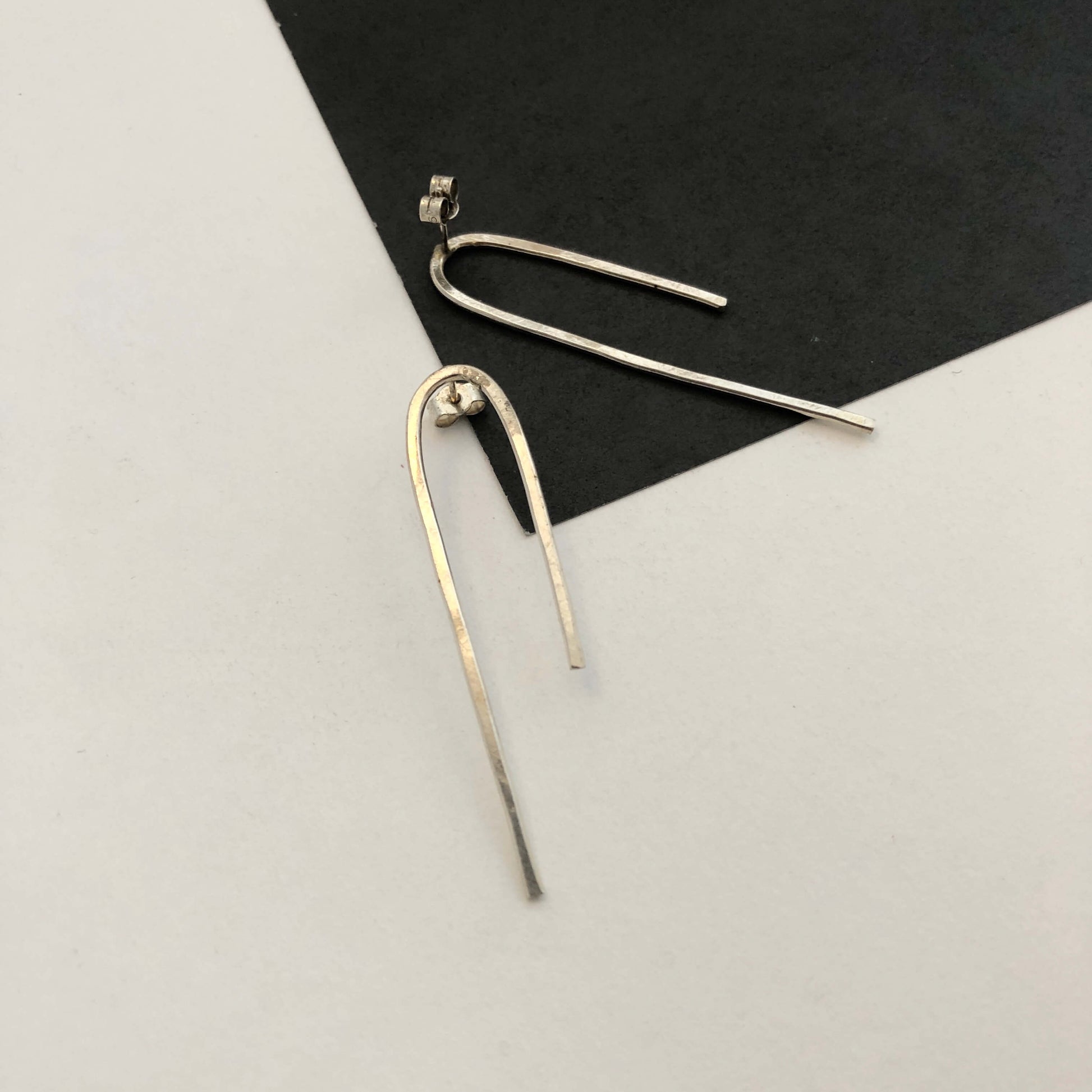Eco silver Minimal Drama earrings Ange B Designs - Plum & Belle