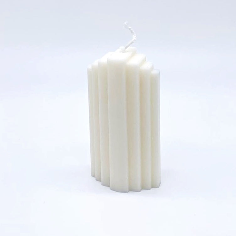 Peggy statement candle in soft white Beatrice's Bedroom   