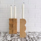 Bump natural chestnut wood candleholder, Casa Cubista - Plum & Belle