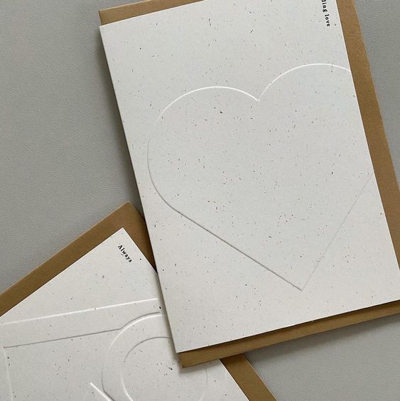 Sending Love embossed greetings card Kinshipped - Plum & Belle