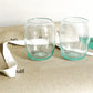Pair of aqua colour handblown tumblers, Ishkar - Plum & Belle