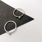 'Neo Deco' 9ct gold band with recycled silver bead - Plum & Belle