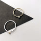 'Neo Deco' 9ct gold band with recycled silver bead - Plum & Belle