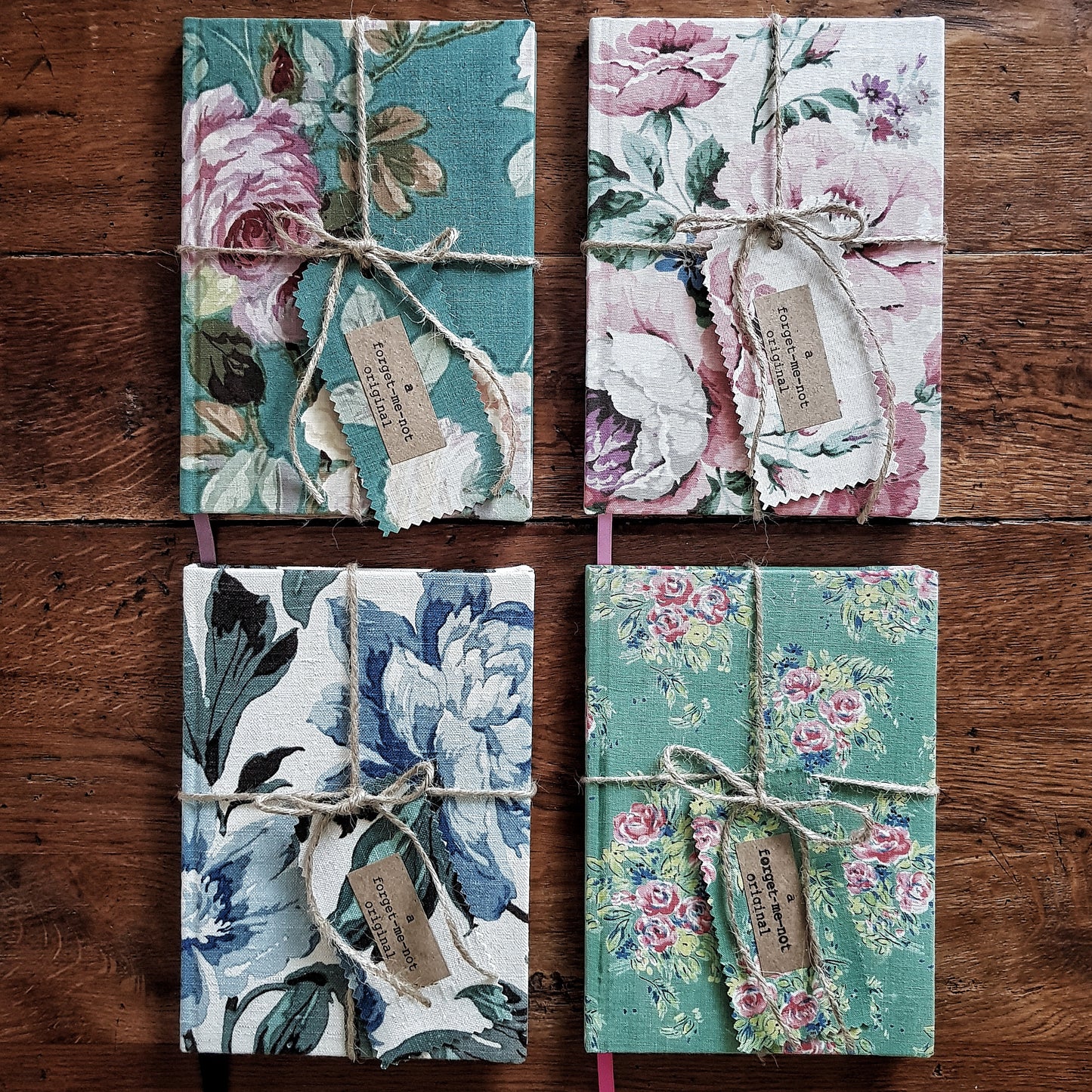 Journal bound in vintage fabric, Forget Me Not Originals - Plum & Belle