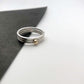 'Neo Deco' triple silver band with 9ct gold bead - Plum & Belle